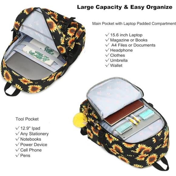 Laptop Backpacks 15.6 in  Backpack Anti Theft Travel Daypack Large Book bag main image 5